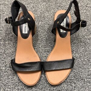Steve Madden Black Ankle Strap Sandals